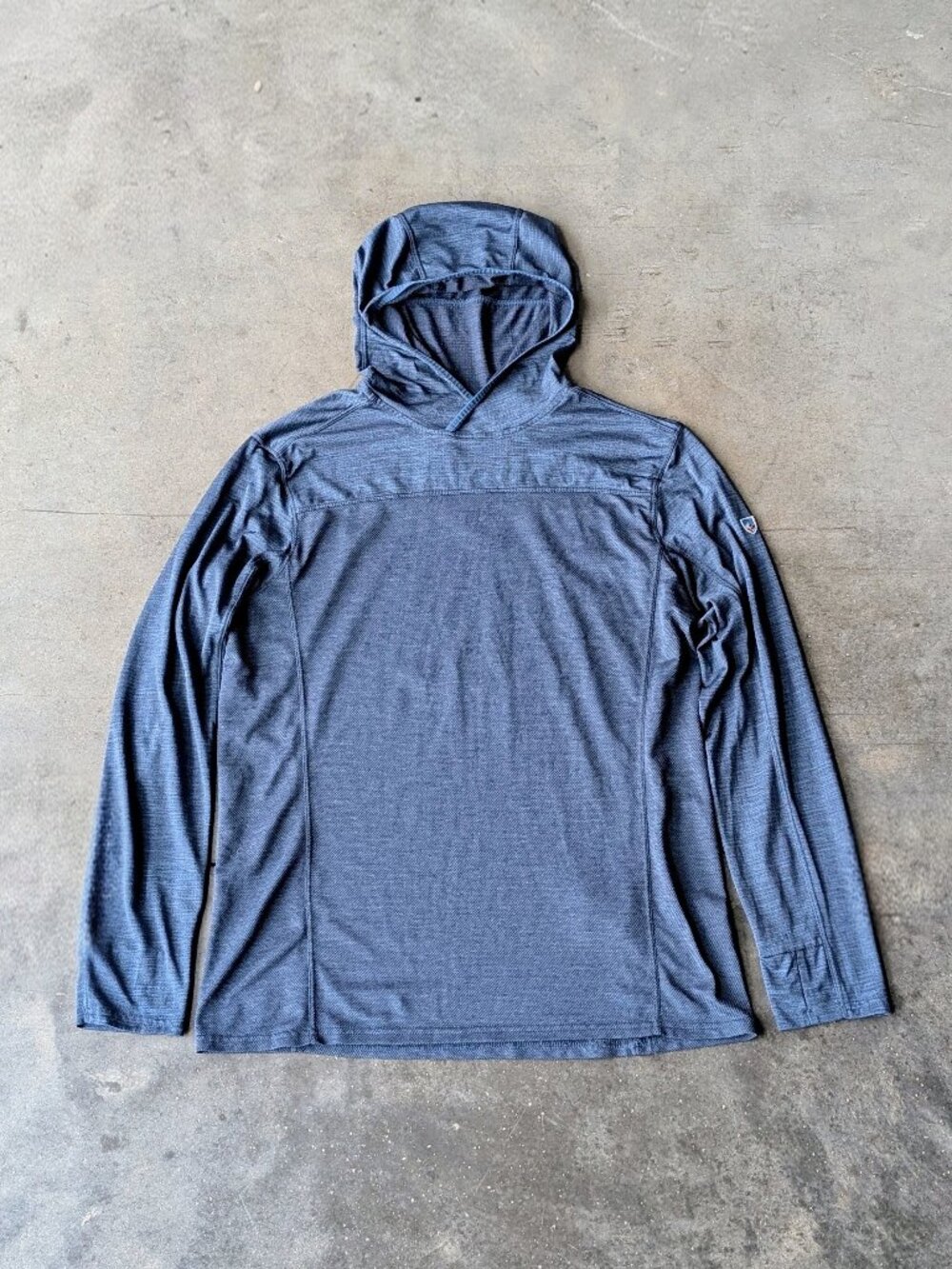 Kuhl Engineered Hoody UPF Protection Outdoor Sun Shirt Hoodie Blue large
